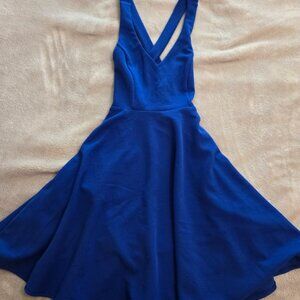 Lulus XS dress, cobalt blue - "Katrina Royal Blue Strappy Backless Skater Dress"
